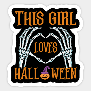 This girl loves Halloween Sticker